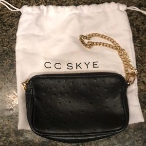 Black Leather Wristlet